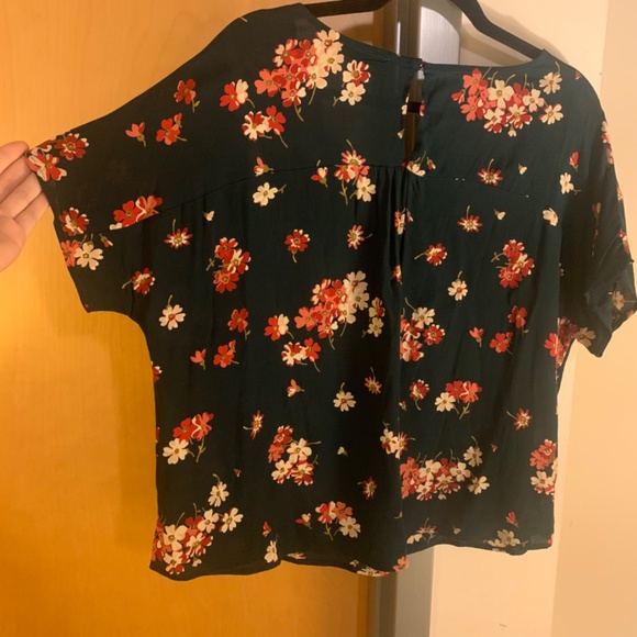 MADEWELL Top Flowy Floral Print Short Sleeve V Neck Blouse Dolman Sleeve Size XS - Picture 6 of 12